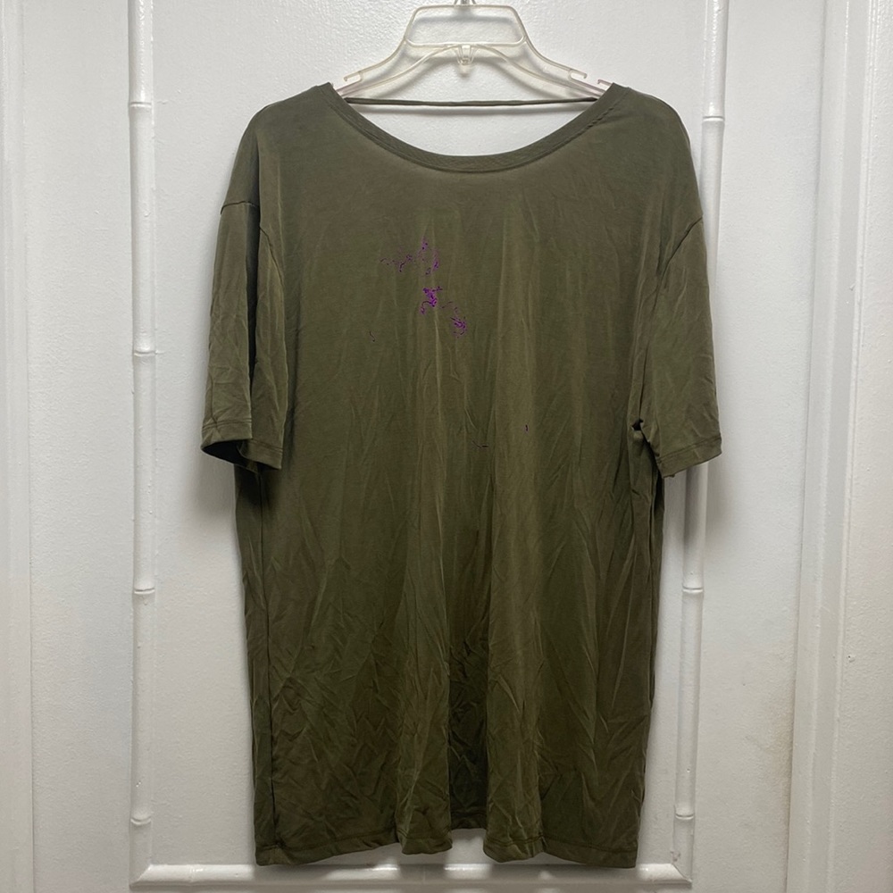 New American Apparel Open Back Shirt Oversized Fit Back Cut Out Drapey Large